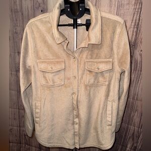 Weekends | Everyday Beige Fleece Shacket Jacket |Pockets | Large| Like new